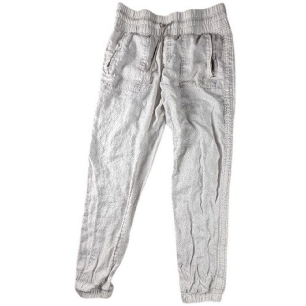 Athleta Joggers Womens 8T Cabo Linen Oatmeal Beige Elastic Waist Utility Pant
